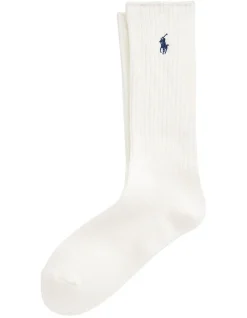 Polo Ralph Lauren Cotton-Blend Crew Socks In White