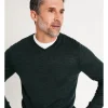 Reserve Australian Merino V-Neck Knit In Forest