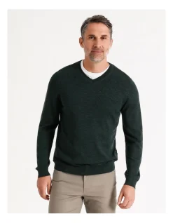 Reserve Australian Merino V-Neck Knit In Forest -Coats Sales Store 879842980 3 720x928