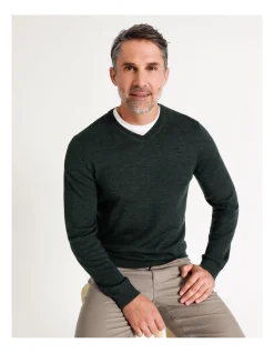 Reserve Australian Merino V-Neck Knit In Forest -Coats Sales Store 879842980 4 720x928