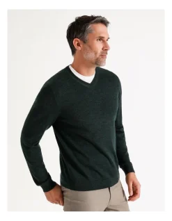 Reserve Australian Merino V-Neck Knit In Forest -Coats Sales Store 879842980 5 720x928