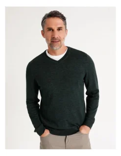 Reserve Australian Merino V-Neck Knit In Forest -Coats Sales Store 879842980 6 720x928