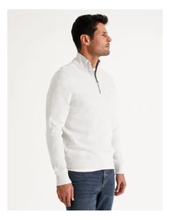 Reserve Bloomsbury Quarter Zip Sweater In Grey