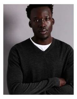 Blaq Australian Merino V-Neck Knit In Charcoal 11 Blaq Australian Merino V-Neck Knit In Charcoal -Coats Sales Store 880380730 3 1 720x928