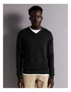 Blaq Australian Merino V-Neck Knit In Charcoal 12 Blaq Australian Merino V-Neck Knit In Charcoal -Coats Sales Store 880380730 4 1 720x928