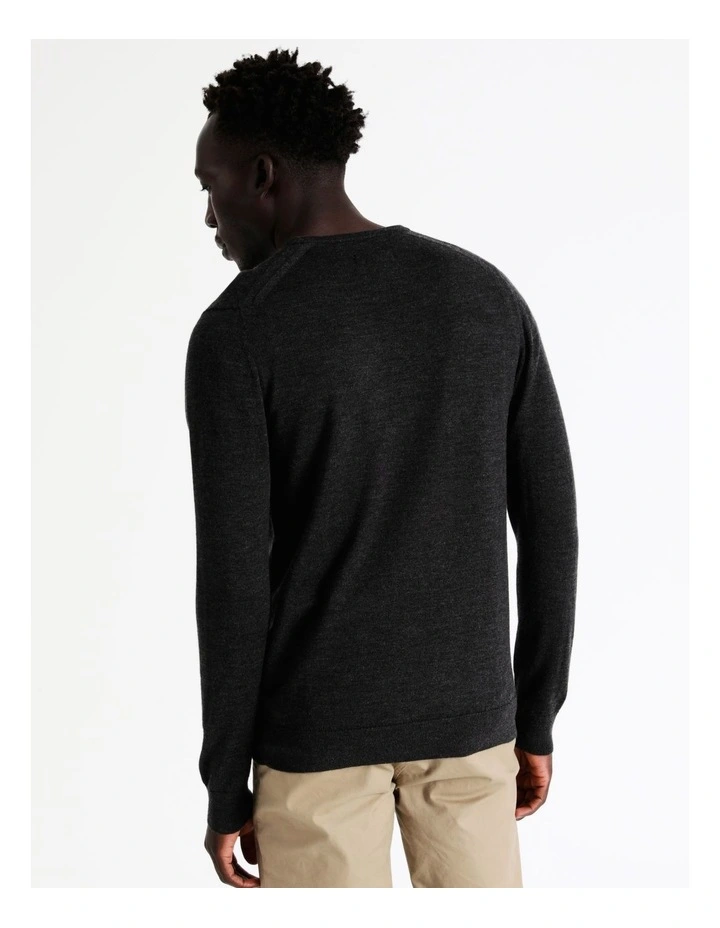 Blaq Australian Merino V-Neck Knit In Charcoal 8 Blaq Australian Merino V-Neck Knit In Charcoal - Image 6