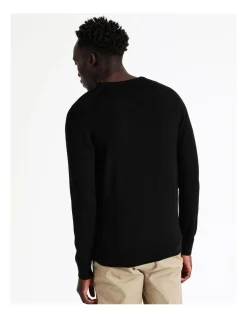 Blaq Australian Merino Crew Neck Knit In Black -Coats Sales Store 880381450 6 1 720x928