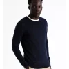 Blaq Australian Merino Crew Neck Knit In Navy