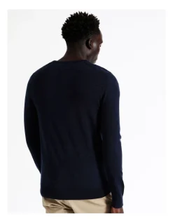 Blaq Australian Merino Crew Neck Knit In Navy -Coats Sales Store 880381540 6 1 720x928