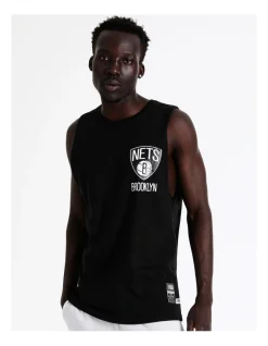 American Sport NBA Essentials Brooklyn Nets Muscle Tank In Black