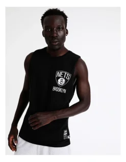 American Sport NBA Essentials Brooklyn Nets Muscle Tank In Black -Coats Sales Store 880785100 4 720x928