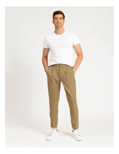 Blaq Pleat Front Pant In Sand