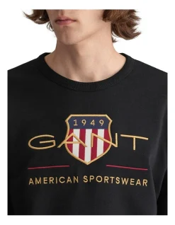 Gant Archive Shield Crew Neck Sweat Black -Coats Sales Store 881315020 4 720x928