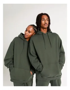 Kenji All Gender Oversized Heavyweight Hood Sweat Forest