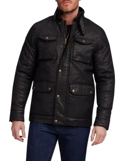 Raging Bull Wax Effect Jacket In Black