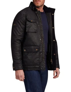 Raging Bull Wax Effect Jacket In Black -Coats Sales Store 883785970 4 720x928