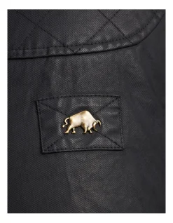 Raging Bull Wax Effect Jacket In Black -Coats Sales Store 883785970 5 720x928