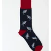 Kenji 1 Pair Swimming Shark Crew Length Socks In Navy -Coats Sales Store 888969700 1 720x928