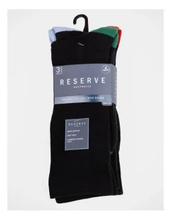 Reserve Organic Comfort Socks 3 Pack In Black -Coats Sales Store 890681050 5 1 720x928