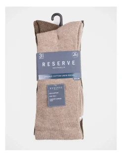 Reserve Organic Comfort Socks 3 Pack In Brown Marles -Coats Sales Store 890681230 5 1 720x928