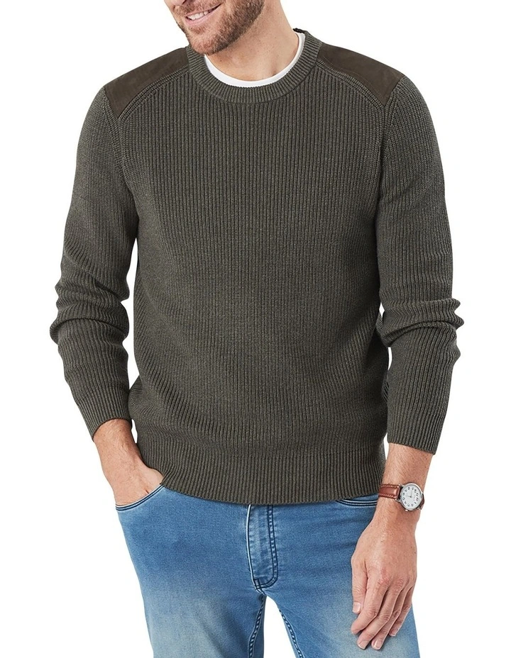 Gazman Chunky Fishermans Crew Dark Olive 3 Gazman Chunky Fishermans Crew Dark Olive