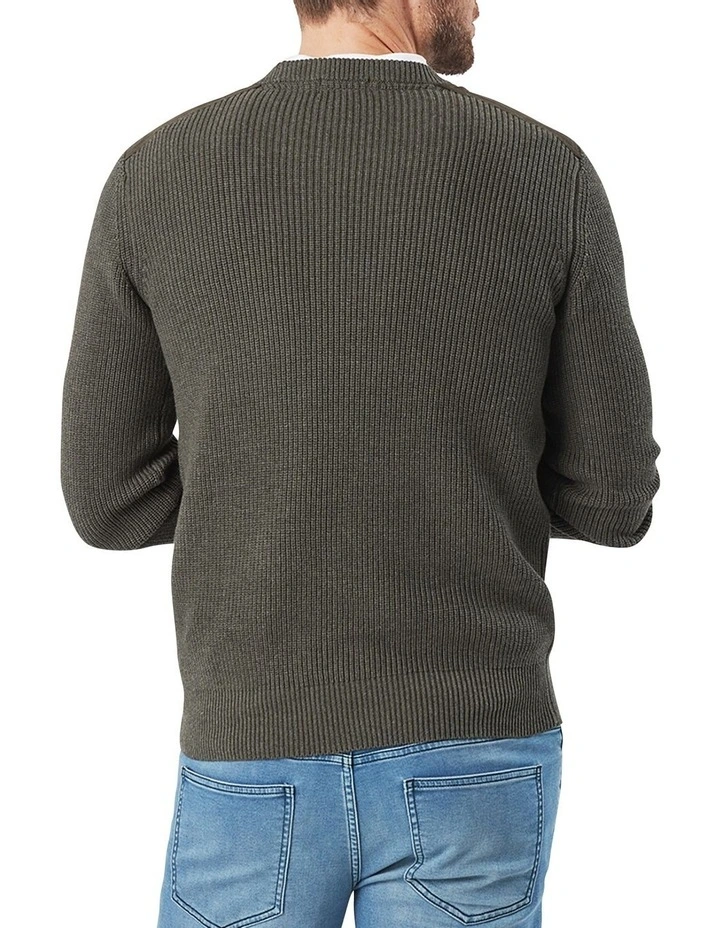 Gazman Chunky Fishermans Crew Dark Olive 4 Gazman Chunky Fishermans Crew Dark Olive - Image 2