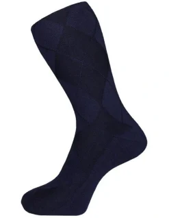 Declic Plain Diamond Socks Navy