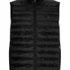 Tommy Hilfiger Packable Circular Vest In Black