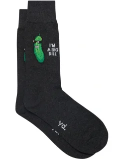 Yd. Big Dill Pun Sock Charcoal