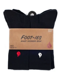 Foot-ies Blaze 5 Pack Crew Sneaker Socks Black -Coats Sales Store 899160940 7 720x928