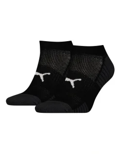 Puma 2 Pack Sport Cushioned Sneaker Socks Black