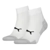 Puma 2 Pack Sport Cushioned Quarter Socks White