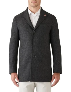 Gibson Slim Fit Mercury Textured Overcoat Charcoal