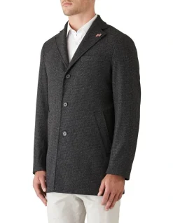 Gibson Slim Fit Mercury Textured Overcoat Charcoal -Coats Sales Store 901562770 3 720x928