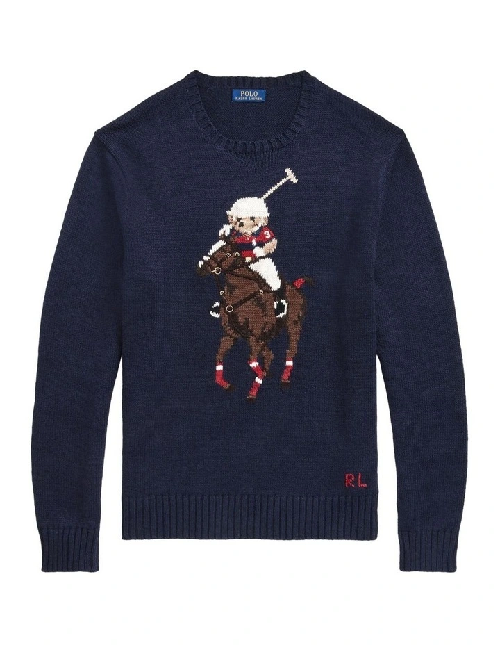 Polo Ralph Lauren Polo Bear & Big Pony Sweater Navy 6 Polo Ralph Lauren Polo Bear & Big Pony Sweater Navy - Image 4