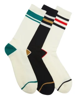 Oxford Rudy Retro 3 Pack Socks Off White