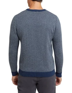 Oxford Tully Wool Blend Herringbone Knit Navy/Grey -Coats Sales Store 905637430 3 720x928