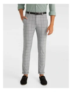 Yd. Chief Skinny Check Chino In Grey