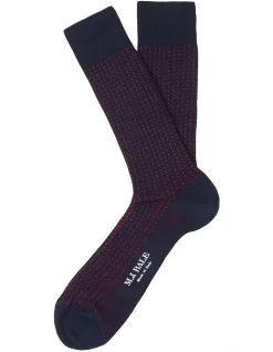 MJ Bale Casati Birdseye Sock In Navy Multi