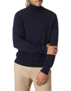 MJ Bale Bakeer Merino Navy T-Neck