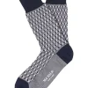 MJ Bale Carpine Geo Jacquard Sock In Navy Multi