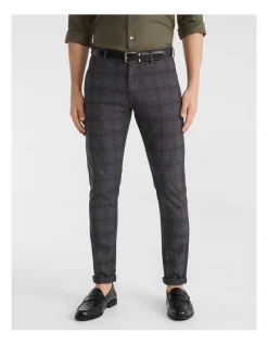 Yd. Princeton Check Skinny Chinos In Charcoal