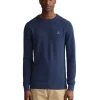 Gant Cotton Pique Crew Neck Knit In Blue -Coats Sales Store 911595340 1 1 720x928