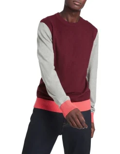 Marcs Kiama Crew Neck Knit In Merlot