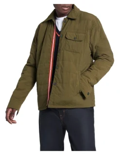 Marcs Riff Wadded Shirt Jacket In Khaki