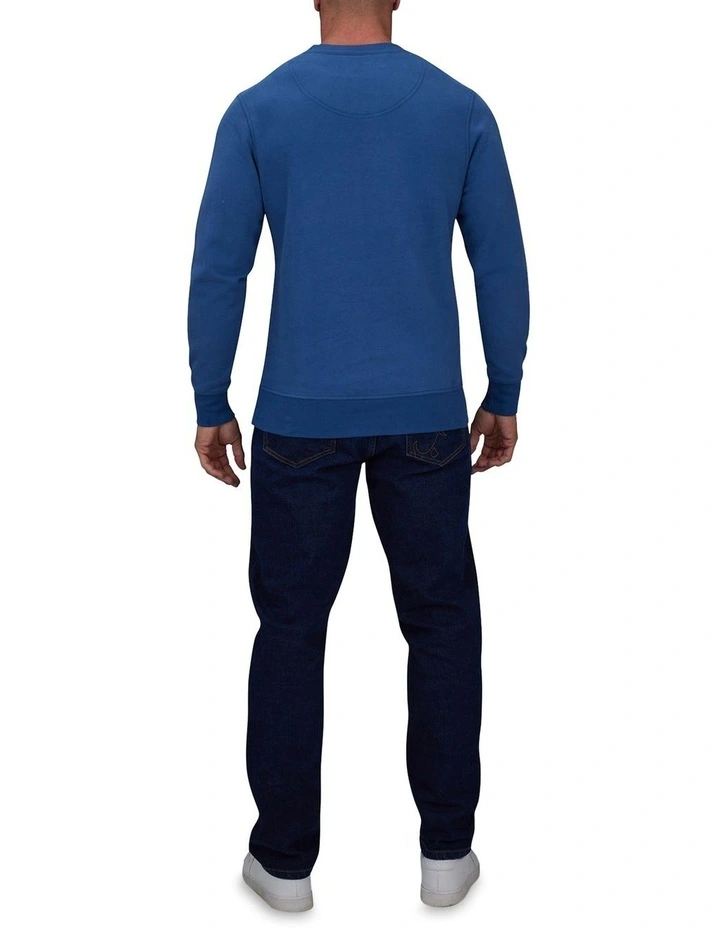 Raging Bull Applique Crew Neck Sweat In Blue 4 Raging Bull Applique Crew Neck Sweat In Blue - Image 2