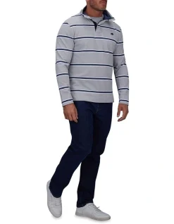 Raging Bull Stripe Pigment Dye 1/4 Zip Sweat In Grey -Coats Sales Store 915452020 7 720x928