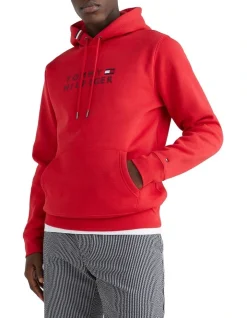 Tommy Hilfiger Centre Graphic Hoody In Red