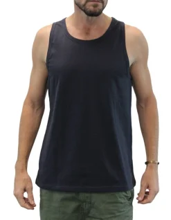 The Road Organic Cotton And Fairtrade Mens Singlet In Dark Navy