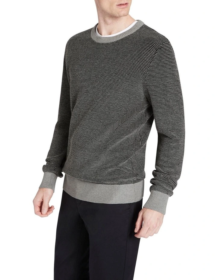Marcs Sebastian Crew Neck Knit In Grey/Black 3 Marcs Sebastian Crew Neck Knit In Grey/Black